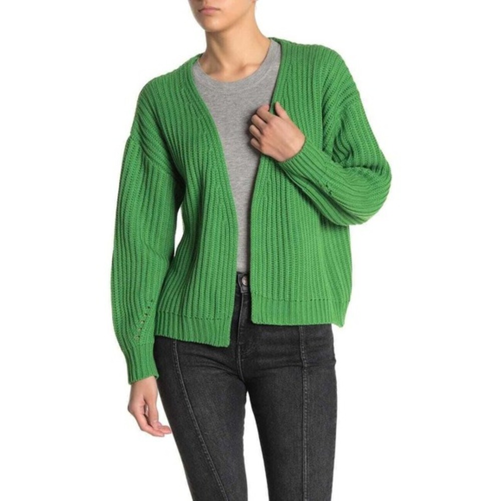 New CODEXMODE Solid Open Front Dolman Cardigan green